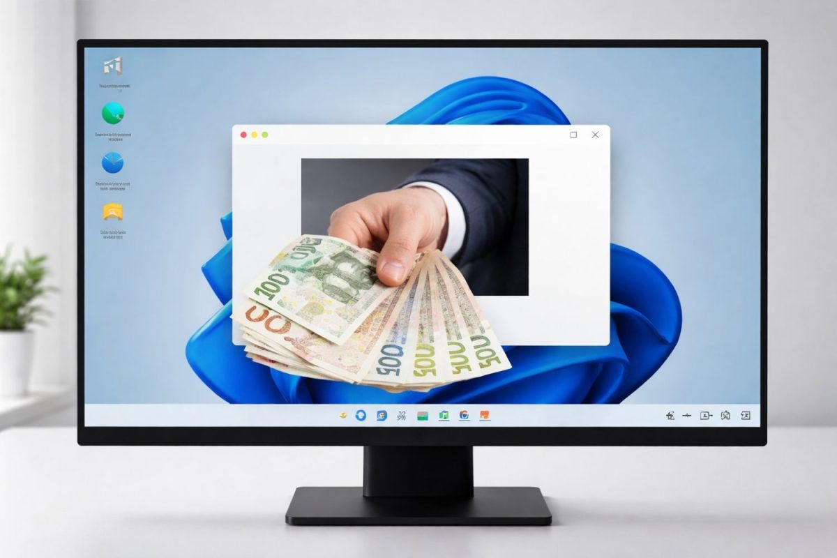 Microsoft Windows udbetaling penge computerskærm